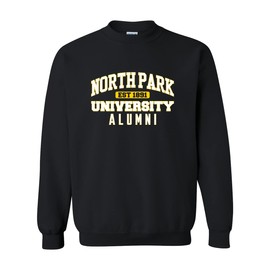 North Park University Alumni Unisex Crewneck Sweatshirt (Black, X-Large) - North Park Viking Apparel