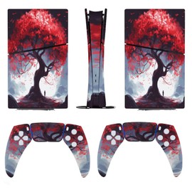Buyidec Sticker Skin for Model 5 Slim Digital Edition Ancient Style Cherry Tree Skin Accessories Cover Skins Anime Vinyl Cover Sticker Full Set for Model5 Slim Digital Edition