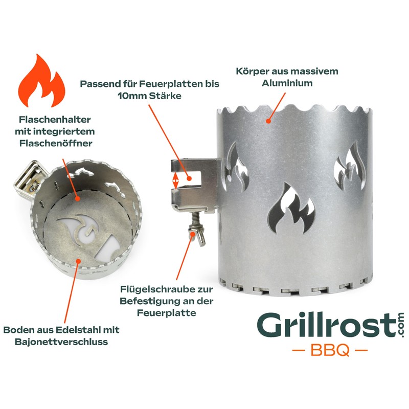 Grillrost.com The Original Fire Plate, 80 and 100 cm, and