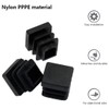 Qjaiune 12 Pcs 13mm (1/2 Inch) Square Black Plastic Chair