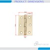 Infinity Decor 3Inch (75mm) Electro Brass Butt Hinges Pair –