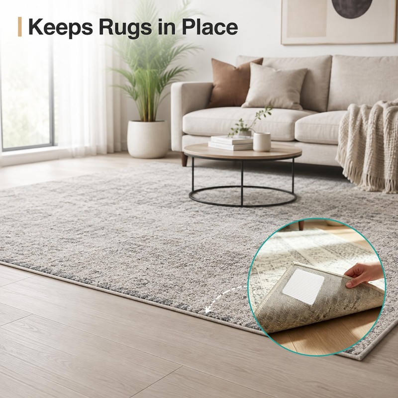 4Pcs Carpet Grippers For Rugs On Top Of Carpet, Rug