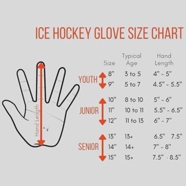 TronX Force Ice Hockey Gloves - Durable & Lightweight Protective Equipment for Hockey Players for Youth, Junior & Senior (9 Inch)