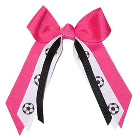 Soccer Small Bow, many colors Hot Pink and Black