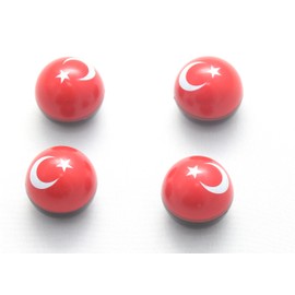 4x Simoni Racing Valve Caps Ball Flag Flag Turkey Erdoan Turquoise Ayyıldız Valve Cap Vtü