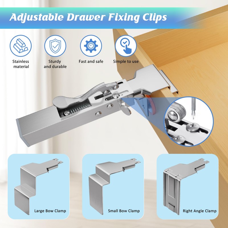 Drawer Front Installation Clamps Adjustable Drawer Fixing Clamp for Cabinet