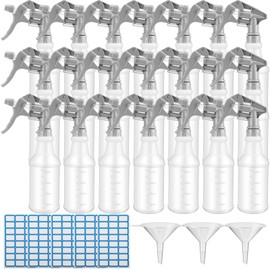 Eccliy 20 Pack 16 Oz Empty Spray Bottles for Cleaning, Leak Proof Spray Bottles with Measurements and Adjustable Nozzle for Cleaning Commercial Supplies(Cylinder,Gray)