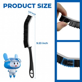 Cleangor Crevice Cleaning Brushes, Scrub Brush for Hard to Reach Small Space, Home Essentials, Cleaning Supplies, Cleaning Tools for Household Use, Bathroom, Shower, Kitchen, Window (6, Black)