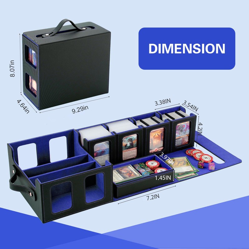 Commander Deck Box for MTG,Card Storage Box Fits 400+ Double-Sleeved