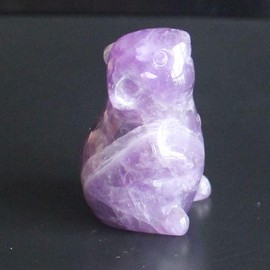 HLbshi Hand Carved Mixed Gemstone Crystal Mouse Rat mice Figurine Animal Carving Statue Office Home Decor 1.5'' (Purple Amethyst)