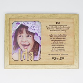 IDA Picture Frame with Name and Matching Text. Decorative Pictures with Frame, Photo Frame Standing or Hanging - For Your Home, Picture Frame, Decoration, Photography, Photo, Picture, Portrait, Gift