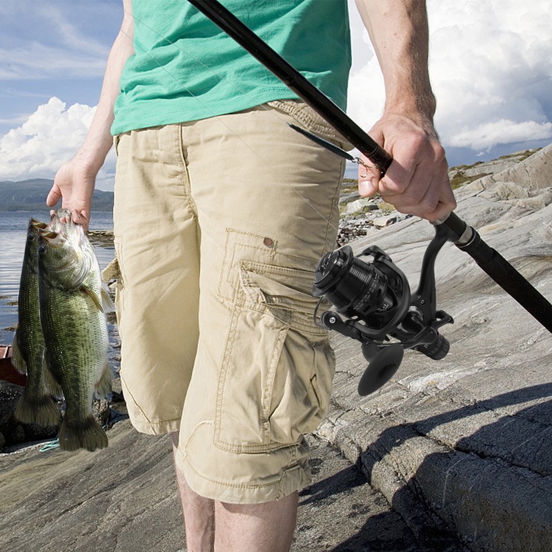 Fishing Reel Interchangeable Left and Right Handle Front and Rear