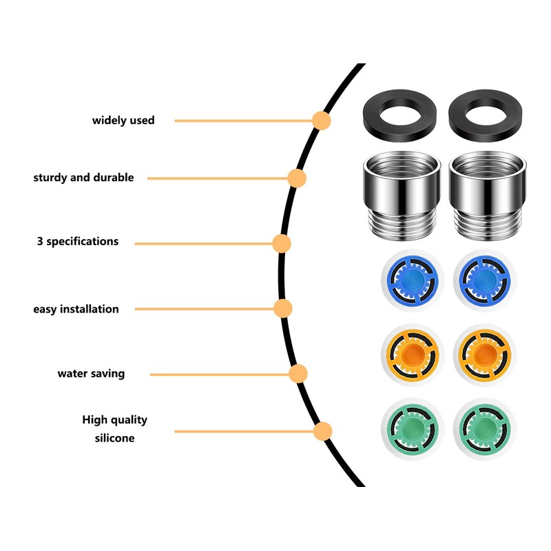 ZoeTekway 8-Piece Water Saver for Shower Flow Limiter Set, Shower