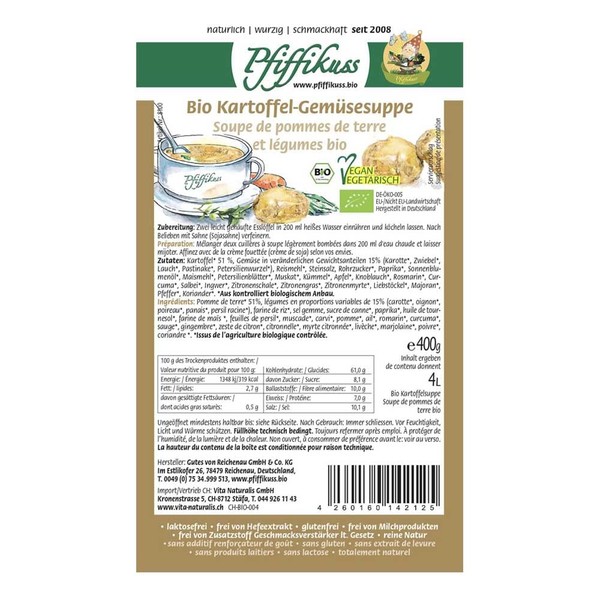 PFIFFIKUS Organic Potato Vegetable Soup, 400 g