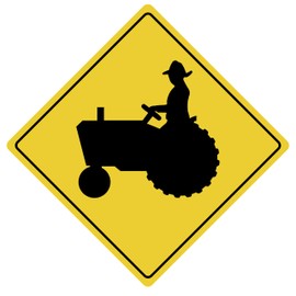 Tractor Traffic Farm Crossing Traffic Aluminum Xing Sign 12 x 12 Inch