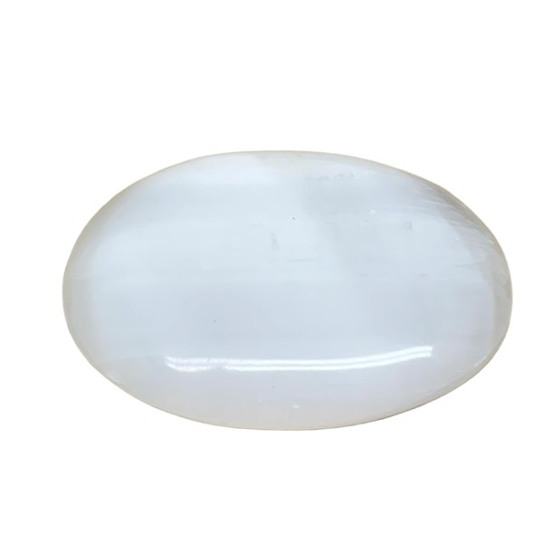 WatanGems 0.61 lbs, 4"x3.2"x1", Large Natural Untreated Selenite Palm-Stone Crystal,