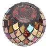 Mosaic Glass Tea Light Holder Romantic Decorative Red Handmade Cracked