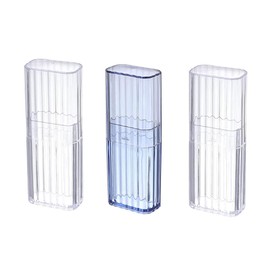 GUUFOO 3 x mini storage box, cotton bud holder, cotton bud dispenser, transparent acrylic storage box, cotton buds organiser for travel, bathroom, bath salt, 3 x mini storage box, simple