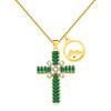 Vivaday Elegant CZ Cross Pendant with Adjustable Stainless Steel Chain,