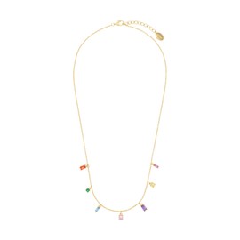s.Oliver 2035510 Women's Necklace with Pendant 925 Sterling Silver with Synthetic Zirconia 42 + 3 cm Gold Comes in Jewellery Gift Box, Sterling Silver, Synthetic zirconia.