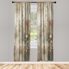 ABAKUHAUS Bohemian Curtains, Boho Botanical Pattern of Thin Dried Branches