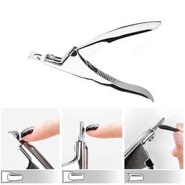 zalati False Nail Clippers Stainless Steel Gel Nail Tips Cutter Triple Cut Trimmer for Manicure Art Studio Home