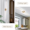 HLILCEH 28W Gold Linear Ceiling Light Gold Modern LED Ceiling