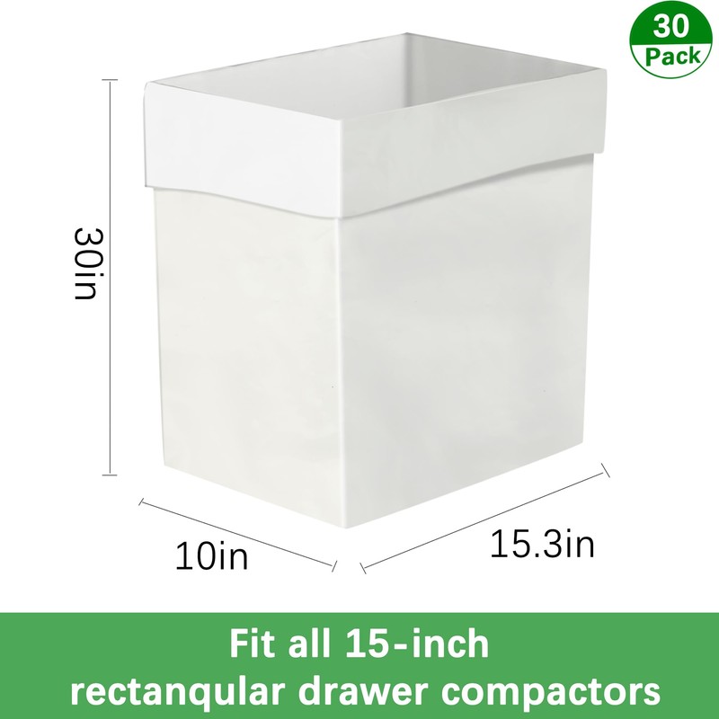 30-Count Heavy Duty Trash Compactor Bags 15 Gallon - 2.6