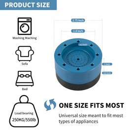 Anti Vibration Pads, washing machine support foot pads, Washer and Dryer Pedestals Fit All Machines - Shock and Noise Dampening, Non Slip, Protects Laundry Room Floor