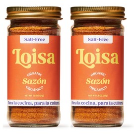 Loisa Seasoning, USDA Organic, Non-GMO, No-MSG, No Preservatives, No Artificial Coloring, No Artificial Flavors, 2.9oz (SALT-FREE Sazón Two Pack)