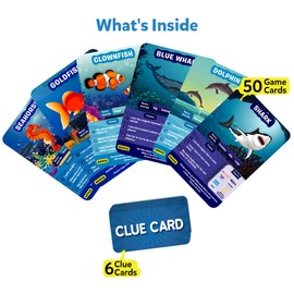 Skillmatics Guess in 10 Underwater Animals, Perfect for Boys, Girls, Kids, and Families Who Love Card Games, Toys, Board Games, Gifts for Ages 8, 9, 10 and Up