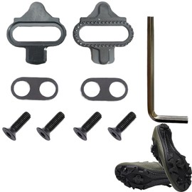 10 Pieces Bike Cleats, Bike Bicycle Shoe Plate Set, Click Pedals SPD Cleat Compatible with SPD SM-SH5, Bike Pedal Cleats for Indoor Cycling, Mountain Cycling and Outdoor Road Cycling