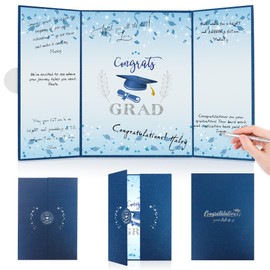 Graduation Guest Book 2025 Graduation Decorations 2025 Blue Congrats Grad Sign Graduation Party Decor Graduation Signature Book Board Party Supplies College Graduation Gifts for Her Him Women