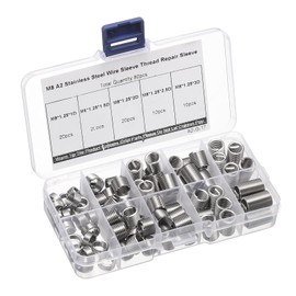 sourcing map 80pcs Wire Thread Insert Kit M8 x 1.25 (1D-3D) Metric 304 Stainless Steel Helical Inserts Coiled Thread Repair Kit Wire Screw Threaded Sleeve Sheath for Mechanical Equipment