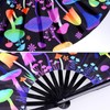 Nydotd UV Glow Rave Fan Large Handheld Folding 13 Inch