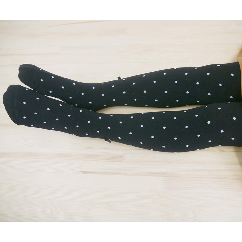 Filloie 88-185-150-005 Filloie Pin Dot Tights with Grosgrain Ribbon Baby