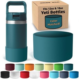 Jmoe USA Silicone Boot for Yeti Rambler Jr 12oz and 18oz Bottle | 2mm Sleeve | Anti-Slip Boot | Protector for the Bottom of your Bottle | Protects Against Damage | BPA Free Silicone (Agave Teal)