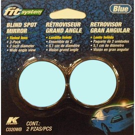 Fit System C020WB Driver/Passenger Side Replacement Round Convex Mirror with Optical Blue Lens - Pair