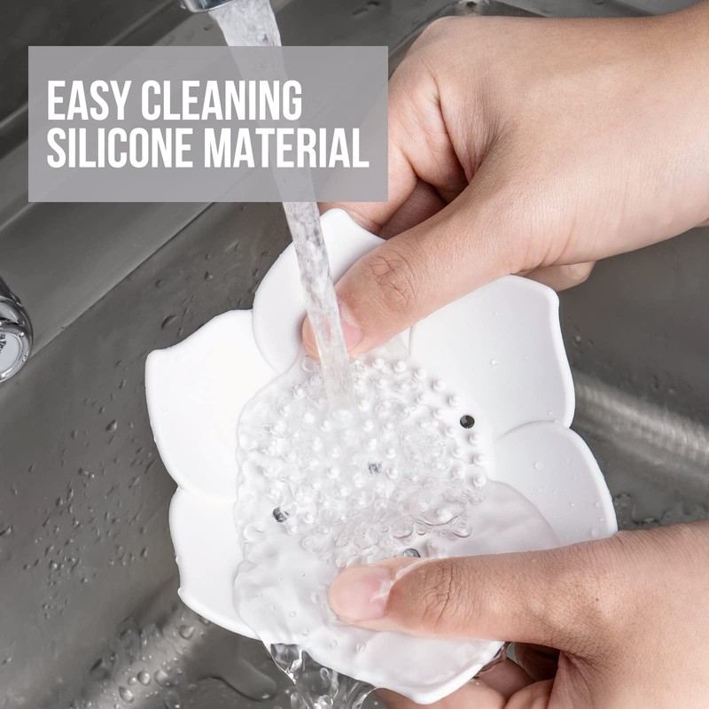 Lotus Shower Steamer Tray, Silicone Soap Dish, 4 Pack Lotus