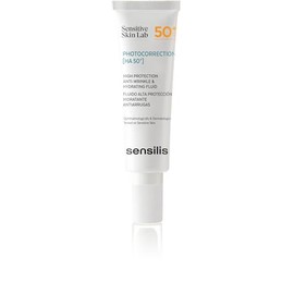 Sensilis Photocorrection HA SPF50+ - Crema Fluido Facial con Fotoprotección Alta, Hidratante y Antiarrugas, Con Acido Hialurónico y Provitamina D3, Pa