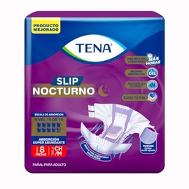 TENA Slip Nocturno - Pañales Para Adulto, Talla CH/M, 8 Piezas