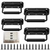 sinzau Folding Handle, 4 Pieces 100 mm Folding Handle, Black,