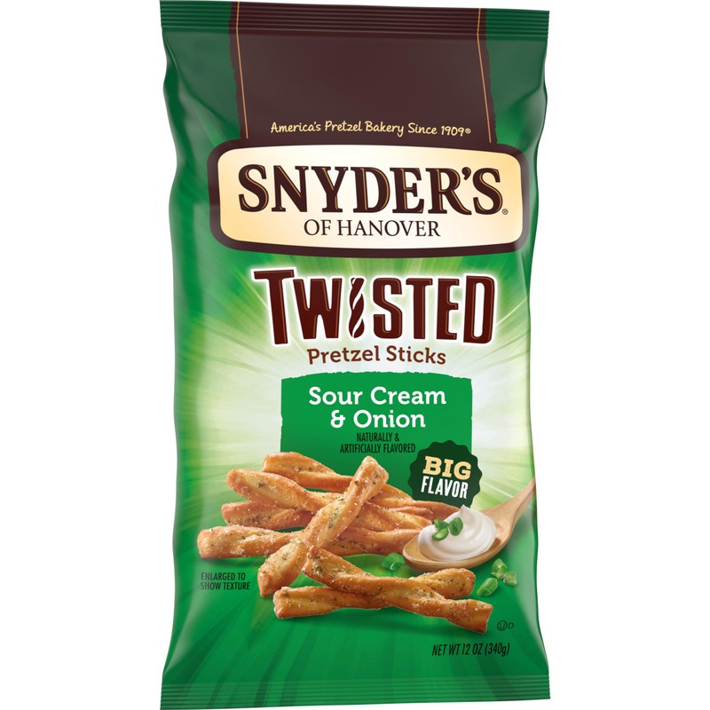 Snyder's of Hanover, Sour Cream & Onion Twisted Pretzel Sticks,