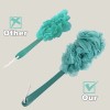 Qewro 2-Pack Qewro Back Scrubber Loofah Brush with Long Handle