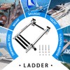 Mojiate Made Stainless Steel Boat Ladder 4-Step, Telescoping Transom Stepladder,
