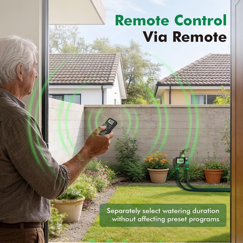 RESTMO Remote Control Brass Sprinkler Timer for Outdoor Hose Faucet