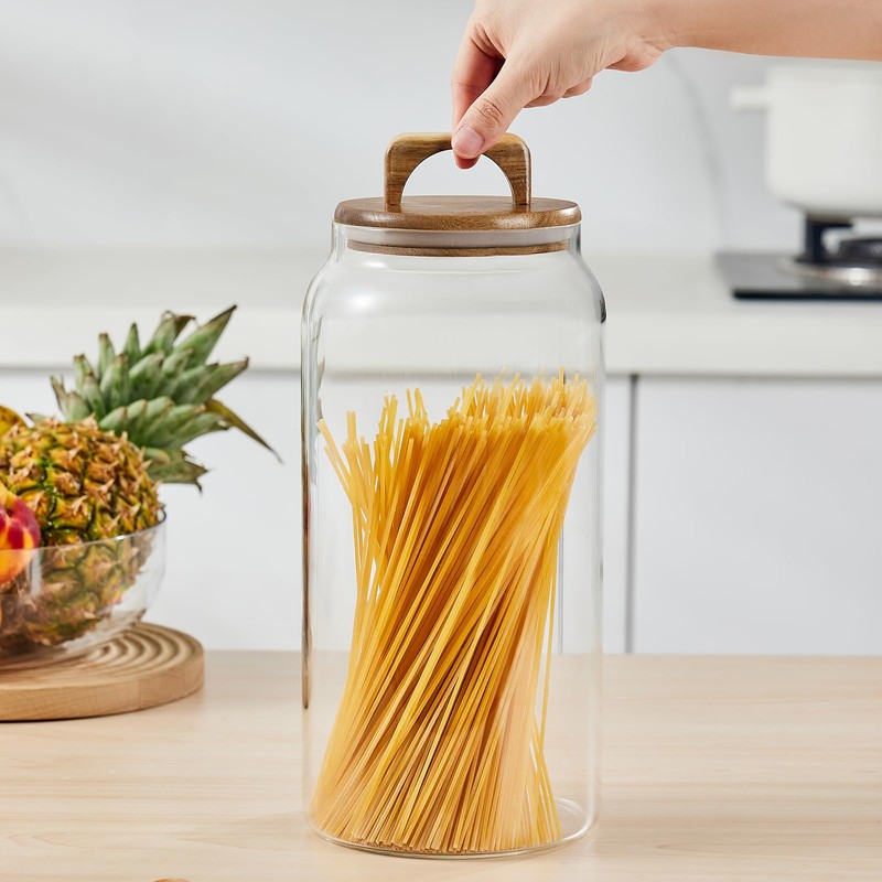 Sweejar Glass Jars for Laundry Room Organization, Half-Gallon Laundry Pods
