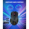 TERPORT S500 Mouse Gamer Inalámbrico Ergonómico con Retroiluminado RGB