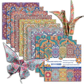 Origami Paper 6x6 Double Sided 50 Sheets 10 Colors origami kit Japanese Chiyo Square Craft Kits Easy Fold Arts Crafts DIY Handwork Bohemia