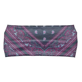 UNIK JUST FOR BIKERS Derringer Ladies Paisley Liner Headband, Moisture-Wicking - Black/Pink